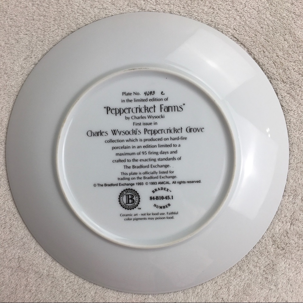 Vintage CHARLES WYSOCKI Peppercricket Farms Plate - Picture 9 of 10